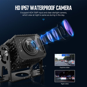 4 ערוצים 720P 7 אינץ פיצול תצוגת HD מגע מסך רכב מיוחד מבט אחורי רכב LCD הפוך צג עבור mdvr משאית Dvr