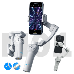M01 gấp ba Trục Gimbal ổn định chân máy thông minh theo dõi khuôn mặt điện thoại Selfie Stick với điền ánh sáng chân máy - Product Image 1