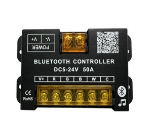 Controlador LED RGBCW BLE de 50A con mando a distancia de 28 teclas para tira de luces LED RGB + CCT, 1 unidad - Product Image 4