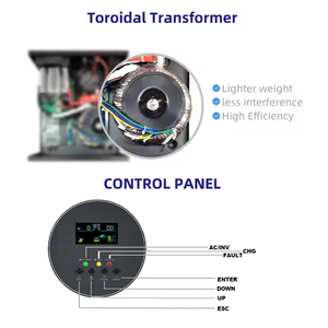 逆变器太阳能10KW 12.5kva 48V 110/220VAC输出关闭/并网纯正弦波太阳能混合逆变器，具有BMS功能 - Product Image 2