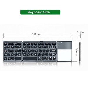 Portable Wireless <strong>Keyboard</strong> Blue Tooth Foldable BT <strong>Keyboard</strong> <strong>With</strong> Touchpad Mouse Folded <strong>Keyboard</strong> for iPad <strong>Android</strong> - Product Image 6
