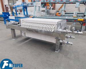 Palmöl filter presse Maschinen programm gesteuerte Quetsch filter presse mit Stoff wasch system und Tropfs chale - Product Image 2