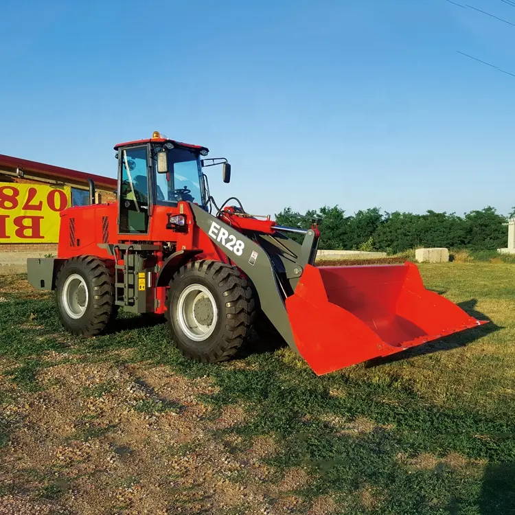 Chinesischer Everun ER28 2,8 t Erdbewegungsmaschinen Bauernhof Landwirtschaft Eimer kleiner Gelenklader kaufen Radlader zum Verkauf