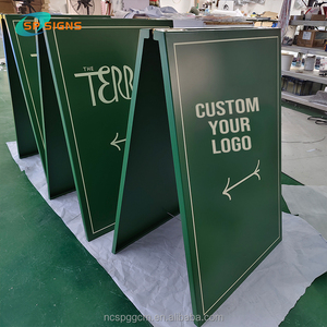 Segno Segno Personalizzato Cartello di Affari Segno per Esterno Specchio in Acciaio Inox A-telaio Segnaletica A doppio lato in piedi segno di negozio - Product Image 3