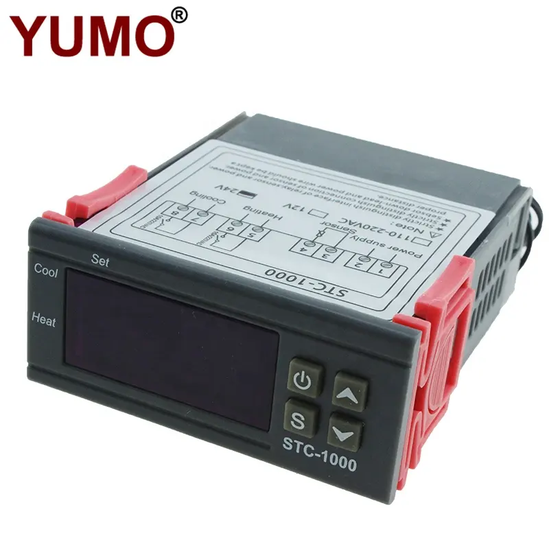 YUMO حار بيع STC-1000 24VDC ترموستات رقمي التدفئة والتبريد متحكم في درجة الحرارة