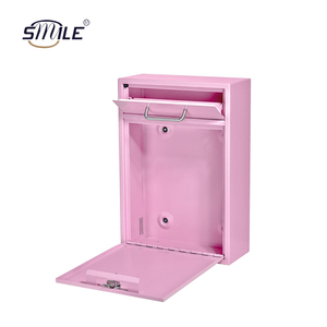 CHNSMILEニュースタイルレッドメタルパーセルボックスホームメールボックスキーロックカスタムポストボックス付き - Product Image 4