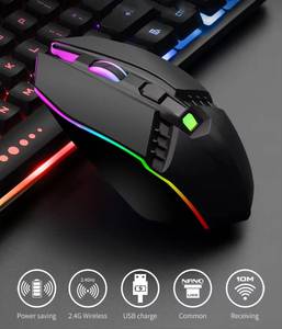 Ratón y teclado inalámbricos profesionales de alta calidad de 2,4 Ghz, interruptores de sensación mecánica, Mini teclados portátiles Multimedia de 87 teclas - Product Image 2