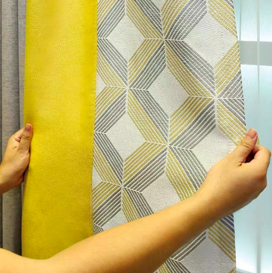 Yellow cloth curtain