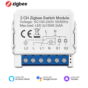 Tuya 10A DIY Tuya WiFiスマートライフコントローラータイマースイッチライト壁1/2/3/3方法1/2/3 Zigbeeスイッチモジュール - Product Image 1