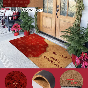 仿椰子门垫定制印花防滑耐用迎宾垫户外前门圣诞垫 - Product Image 1