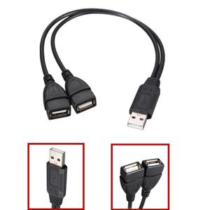 <strong>USB</strong> <strong>2</strong>.0 a <strong>1</strong> Male to <strong>2</strong> Dual <strong>USB</strong> Female Data Hub Power Adapter Y Splitter <strong>USB</strong> Charging Power Cable Cord Extension Cable