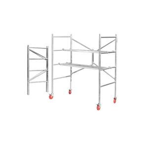 Andamio plegable de Diseño Industrial de 4 pies, escalera de marco de acero para uso multiusos, andamio móvil con acabado galvanizado