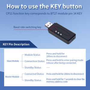 Módulo Bluetooth maestro para PC, conexión USB a convertidor de adaptador de serie Bluetooth para todos los módulos esclavos de la serie 2, Serie 2, 1 unidad, 2 unidades, 1 unidad - Product Image 6