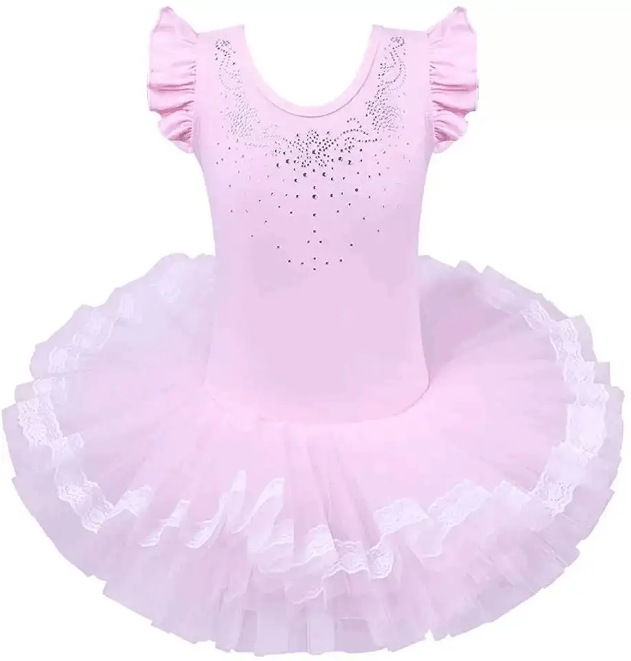 Vestido de tutú de LICRA romántico para niñas pequeñas, trajes de baile de Ballet, leotardo para gimnasia y puesta en escena