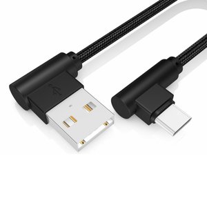 Dropshipping สายเคเบิลชาร์จเร็ว2.4a,สาย Usb To Type C สั้น20ซม. Usb 90องศา Usb C สายข้อมูล Micro Usb สำหรับสมาร์ทโฟนทุกรุ่น