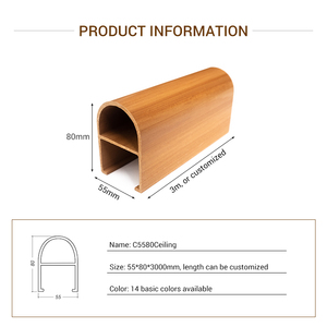 现代设计半弯曲天花板WPC室内装饰天花板 - Product Image 2