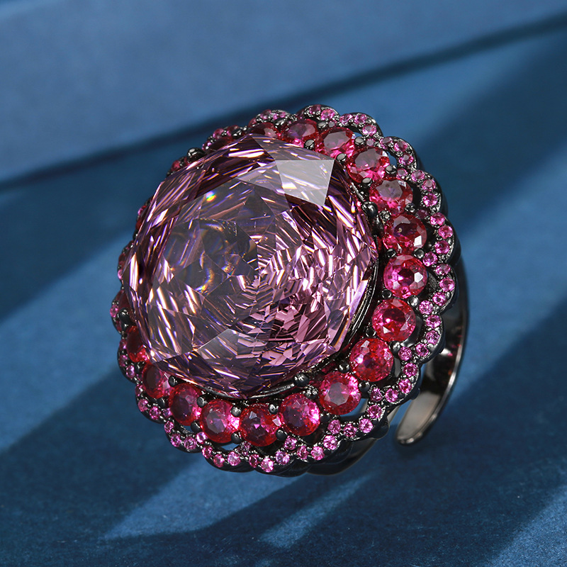 Bague rose séchée, taille ajustable