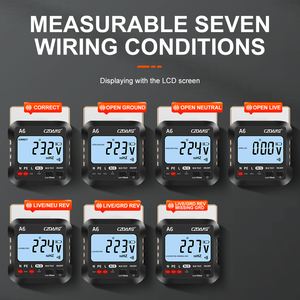 Max Load 250V/13A Digital Socket Outlet Plug <strong>Tester</strong> Meter Detector Analyzer with RCD Test for 7 <strong>Types</strong> Wiring Conditions Test - Product Image 2