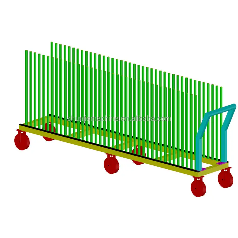 Chariot de transport de porte-fenêtre de 4000lb, 40 fentes, rack de transport en verre à plusieurs niveaux avec roues