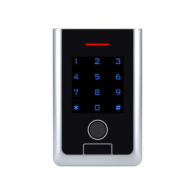 Durable Metal Caseremote Control Fingerprint Rfid Card Touch Screen Keypad With Backlit access control door lock reader