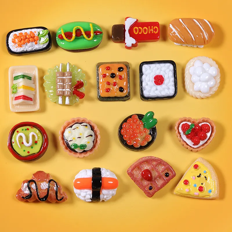 Diy home car decoration plastic food keyring accessories food croc necklaces Japan Sushi polymer food charms