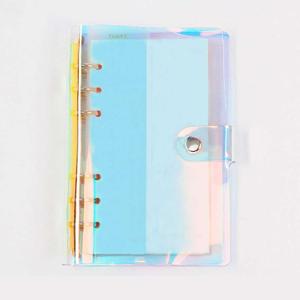 6-Raccoglitore Ad Anelli Copertura Riutilizzabile Notebook Shell con Chiusura A Bottone A Pressione per Anello-Bound Planner Pagine in Abbagliante arcobaleno di colore