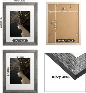 Gallery Wall <strong>Frame</strong> Set Display Picture 11x14 Without Mat or 8x10 with Mat Farmhouse Photo <strong>Frames</strong> for Wall Mounting - Product Image 4