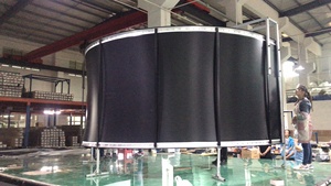 120-inch Diagonal 16:9, Sound Transparent Perforated Weave <strong>Curved</strong> Home Theater <strong>Fixed</strong> <strong>Frame</strong> Projector <strong>Screen</strong> - Product Image 2