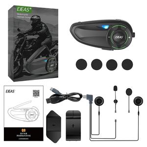 EJEAS Q8 1000m 16 pines tipo C malla 6 motociclistas grupo hablando con sistema FM Bluetooth intercomunicador casco auriculares - Product Image 6