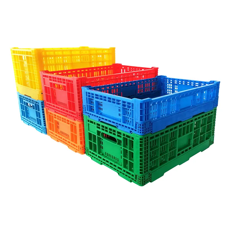 Cassette di frutta impilabili in plastica per il trasporto agricolo