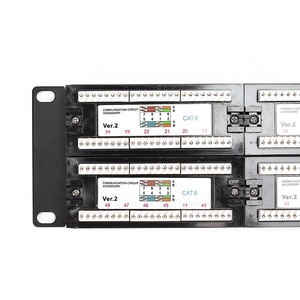 2U 48-Port 19 Inch <strong>Patch</strong> <strong>Panel</strong> <strong>with</strong> Back Bar Steel Network Distribution Box UTP Cat6 <strong>Patch</strong> Cables Cabinet - Product Image 3