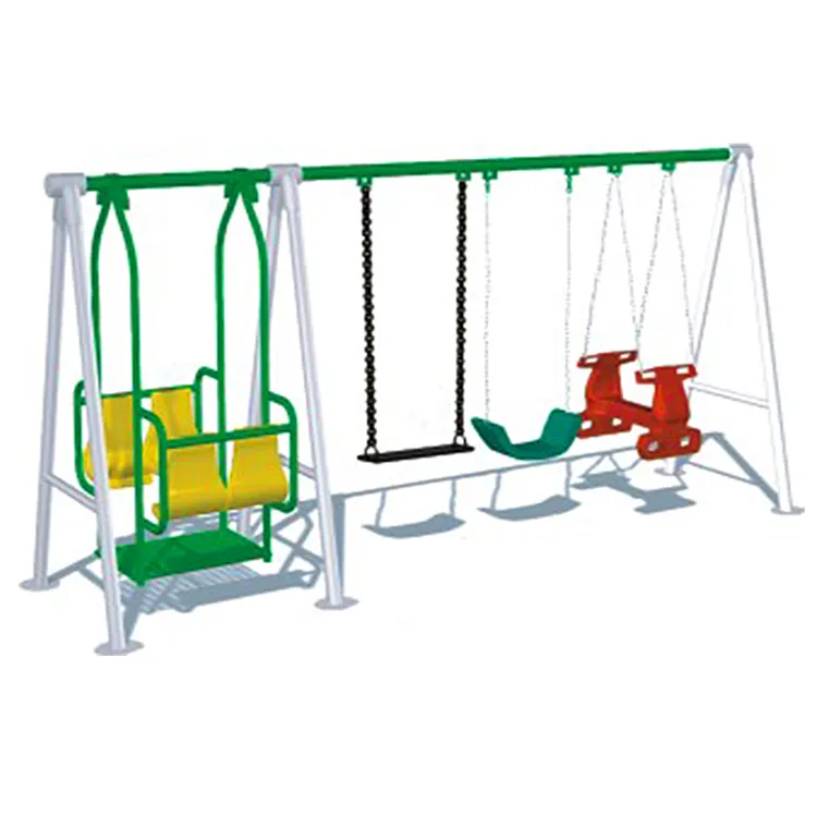 Terrain de jeux d'extérieur balançoire et toboggan pour enfants, combinaison de balançoire en métal