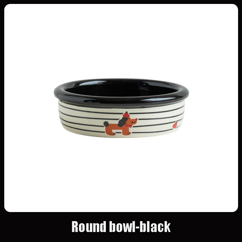 Round black single bowl (black puppy)