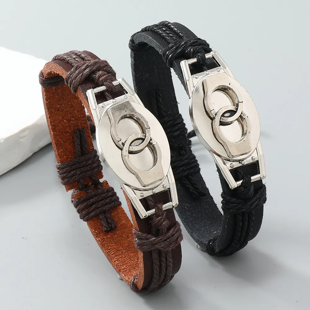 Neue Mode Handschellen-Armbänder Herrenzubehör Armband Vintage-Leder-Armband & Armband