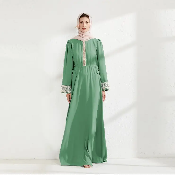 Robe de soirée maxi pour femme, vêtement brodé Floral, à manches bouffantes, col en v, bonne qualité, prix de gros, 2022