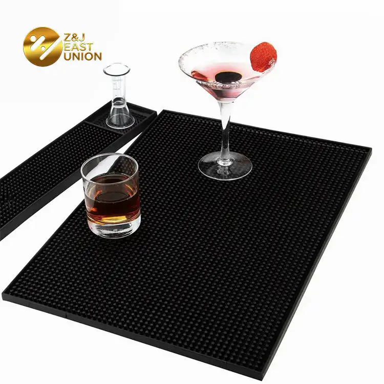 High Quality Non-Slip Soft Rubber Square Service Bar Mat For Cocktail Beer And Drink