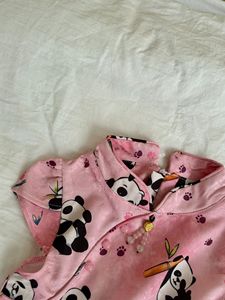 夏2025女の子新しい中国スタイルパンダ印刷パターンドレス - Product Image 5