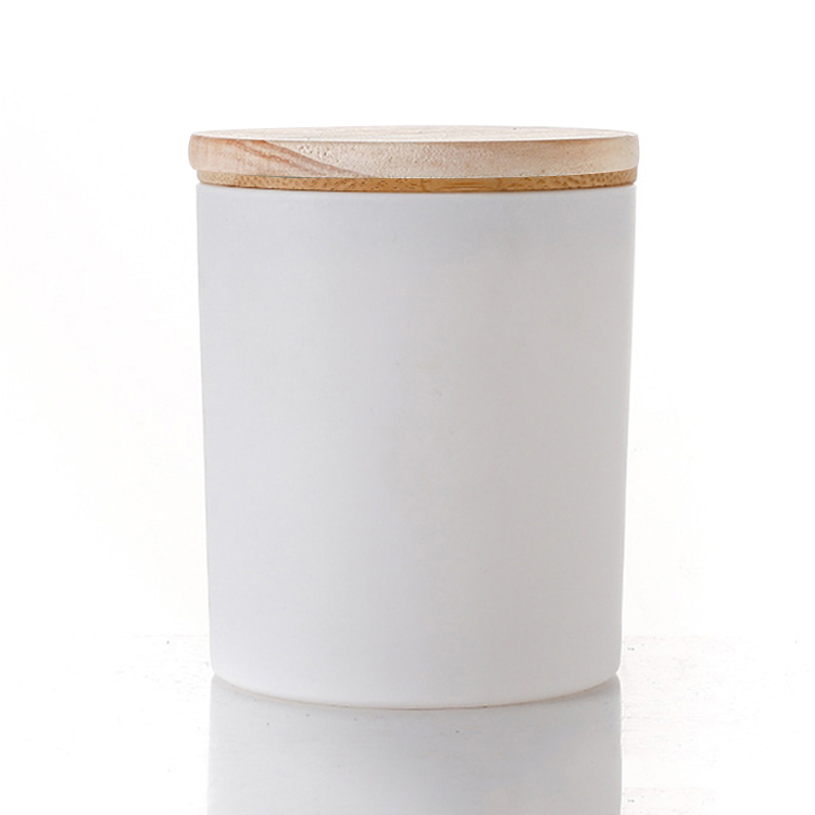 Blanc mat avec couvercle en bois