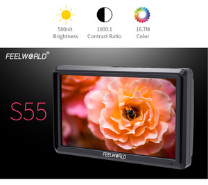 Monitor DSLR IPS de 5,5 pulgadas para campo de cámara, asistencia de enfoque 1280x720, compatible con entrada HDMI 4K, salida de CC, incluye brazo de inclinación - Product Image 6