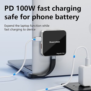 磁性铝8合1 USB C型多功能至高清高清电视USB 3.2 PD 100W读卡器3.5毫米音频插孔适配器集线器 - Product Image 5