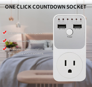 Countdown-Timer-Buchse mit doppelter Steuerung Elektrische intelligente 10HR-Buchse für zwei USB-Schnitts tellen mit US-Stecker - Product Image 2