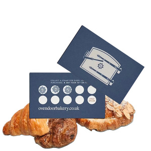 定制设计咖啡面包店忠诚邮票卡，带二维码商务 - Product Image 6