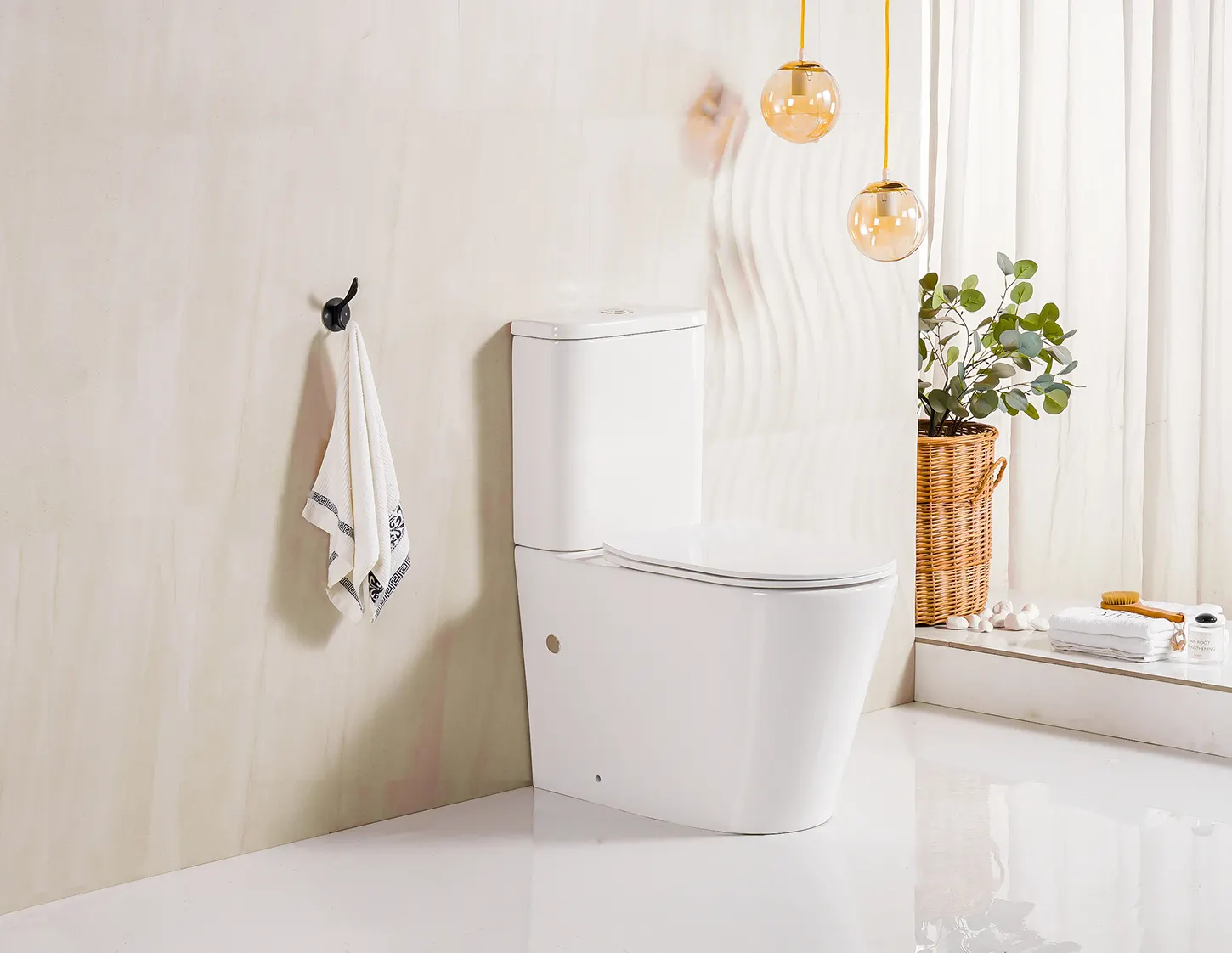 Sanitary Ware Cyclone Flushing Back To Wall Two Piece WC Suites Marca d'água/CE Banheiro nano esmalte Cerâmica P-armadilha higiênico