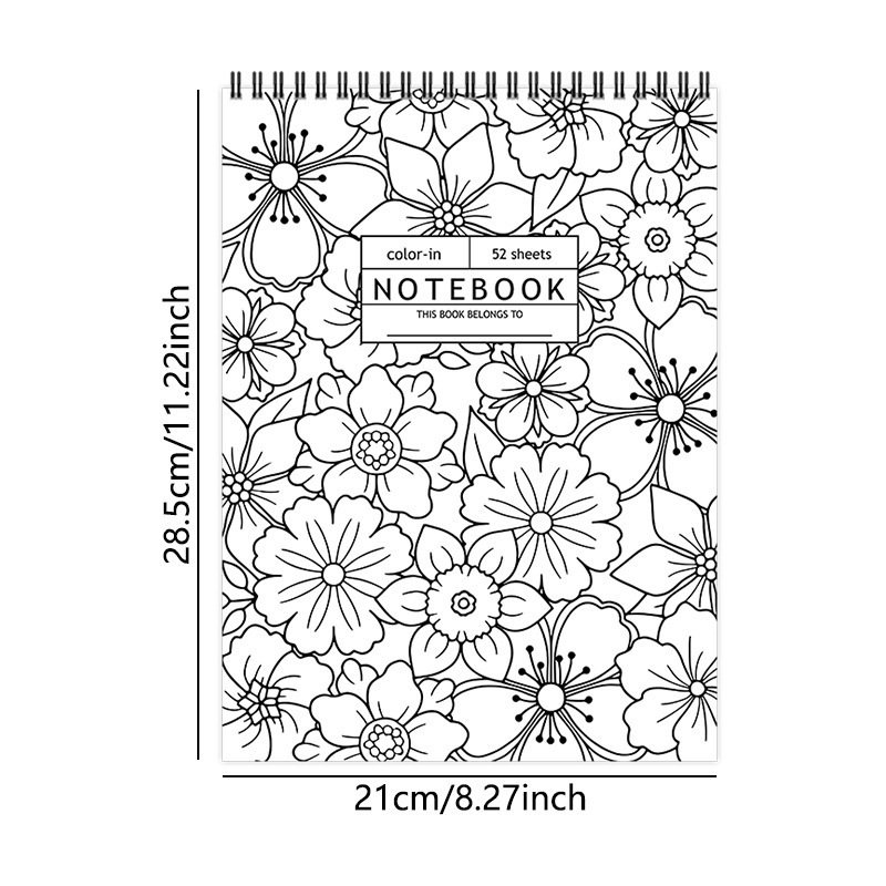 52-Week Floral Color-in Notebook