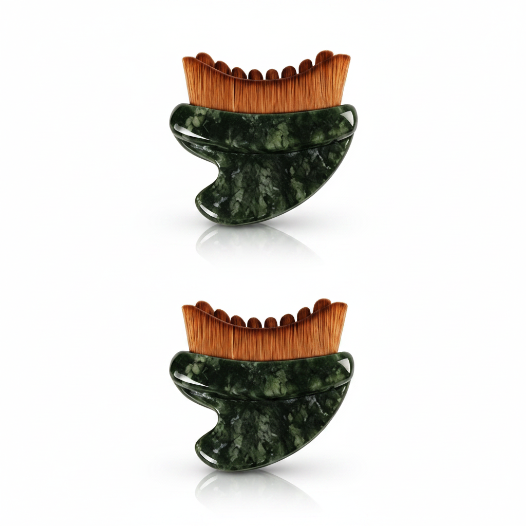 Plastic handle jade pattern lymphatic brush box