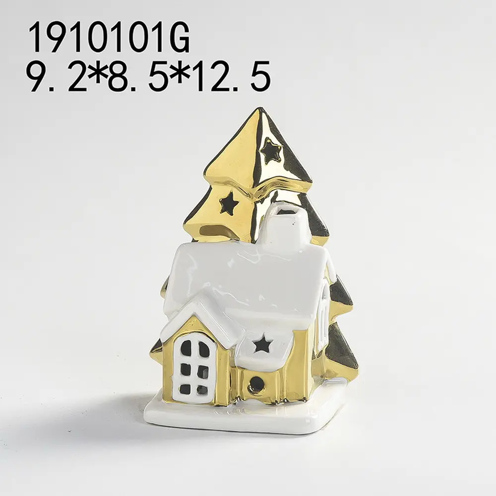 Kreative haus förmige Polymer Clay Holiday Ornamente Weihnachten für Home Holiday Weihnachten Keramik Weihnachten Village House