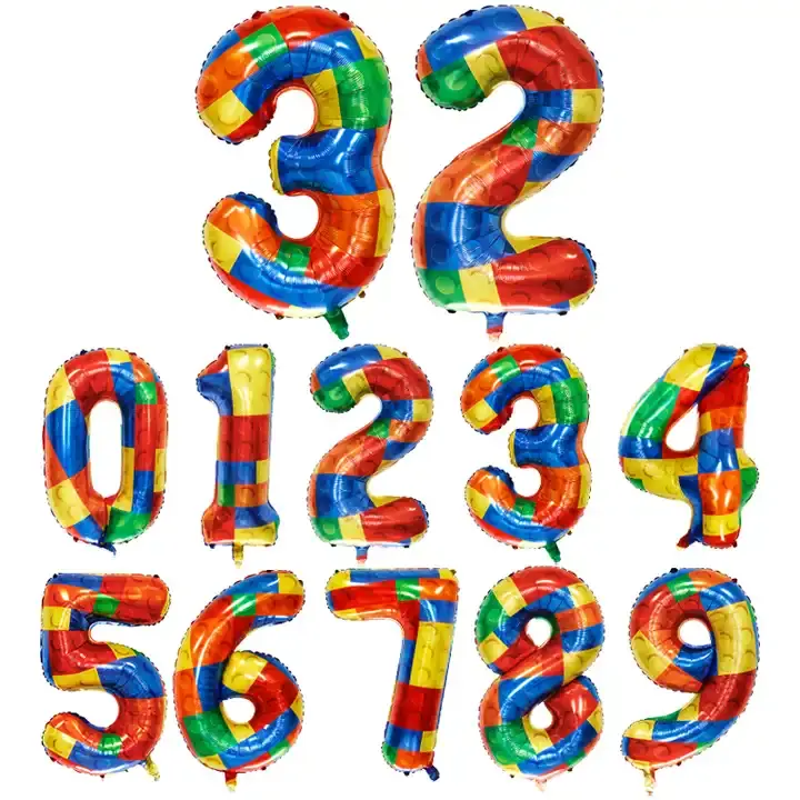32inch Number Foil Balloons Cartoon Game Number Balloon Large Big Helium Foil Mylar Balloon Kid Birthday Party Decoration