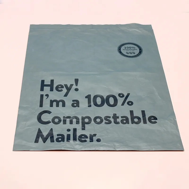 Enveloppe personnalisée imprimée en polymère biodégradable expédition Mailer Flyer compostable courrier vêtements emballage sac postal avec Logo