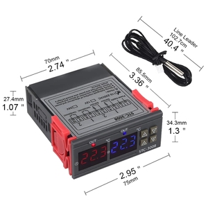 STC-3008 двойной цифровой регулятор температуры Два релейный выход 12V 24V 220V терморегулятор Термостат с нагревателем охладитель - Product Image 2