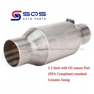 SQS, catalizador automático de alta calidad, convertidor catalítico frontal de alto flujo de 2,5 ", ajuste catalítico Universal con puerto O2 (compatible con EPA) - Product Image 2